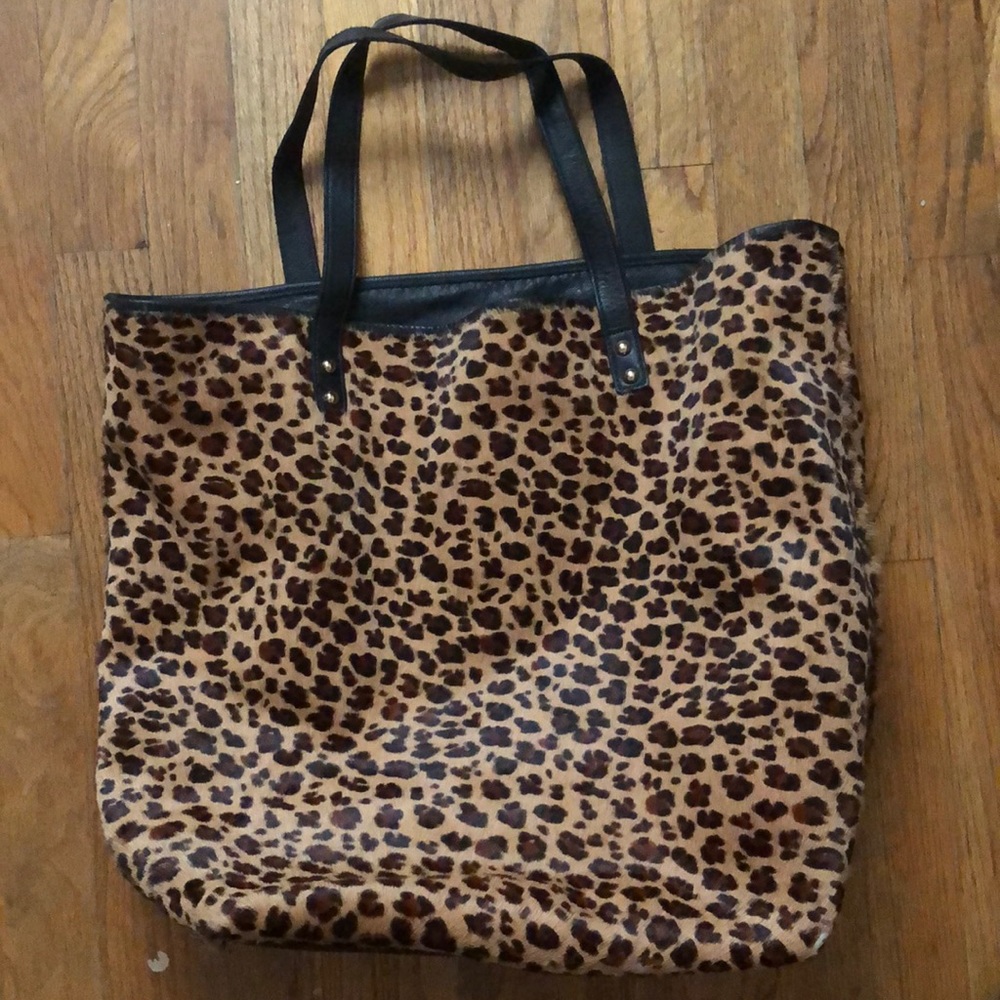 Luciana verde cheetah tote